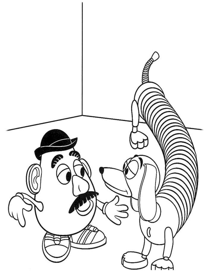 ζωγραφική Slinky Dog και Mr. Potato Head Toy Story