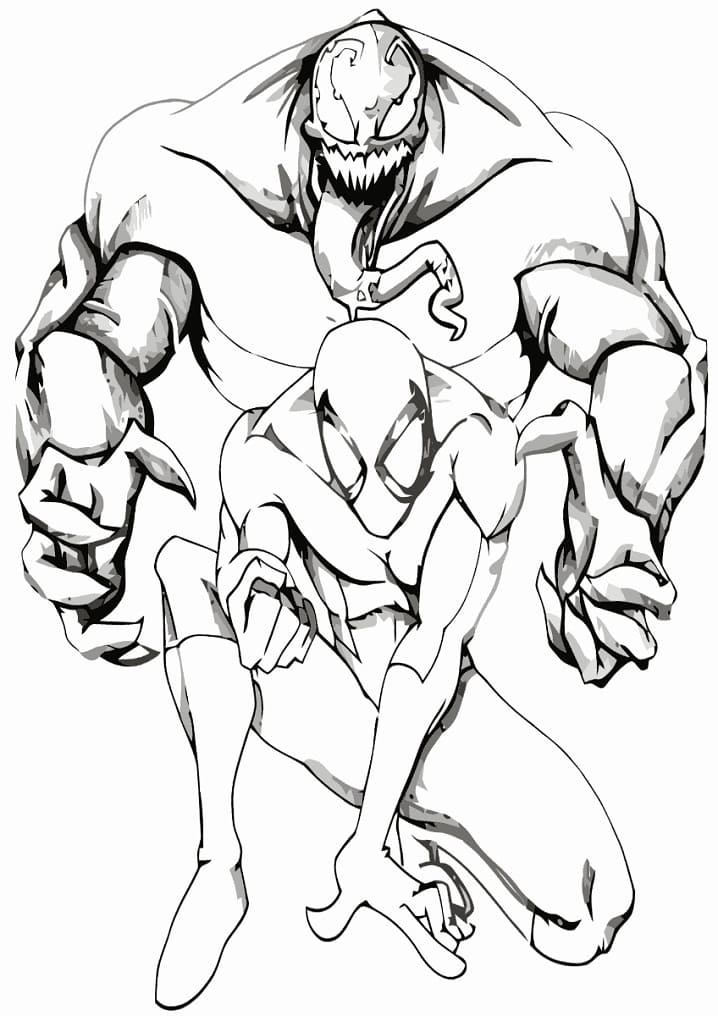 ζωγραφική Spiderman και Venom