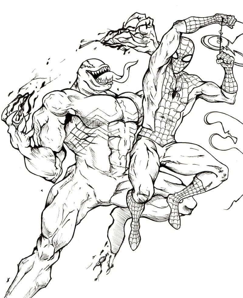 ζωγραφική Venom εναντίον Spider Man
