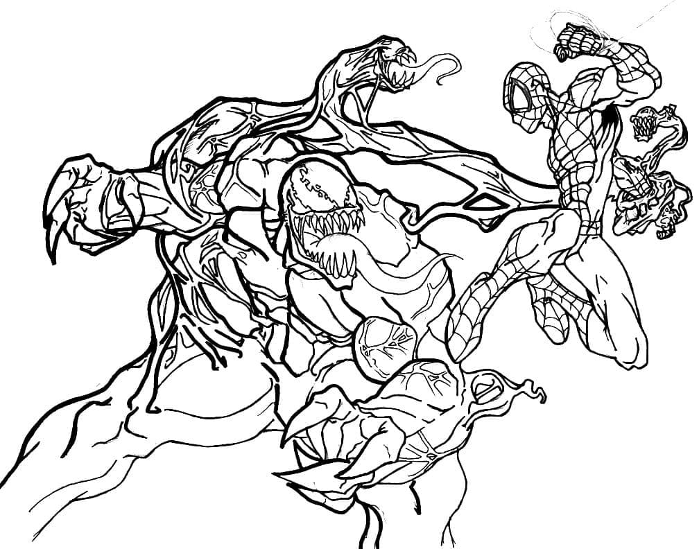 ζωγραφική Venom εναντίον Spiderman