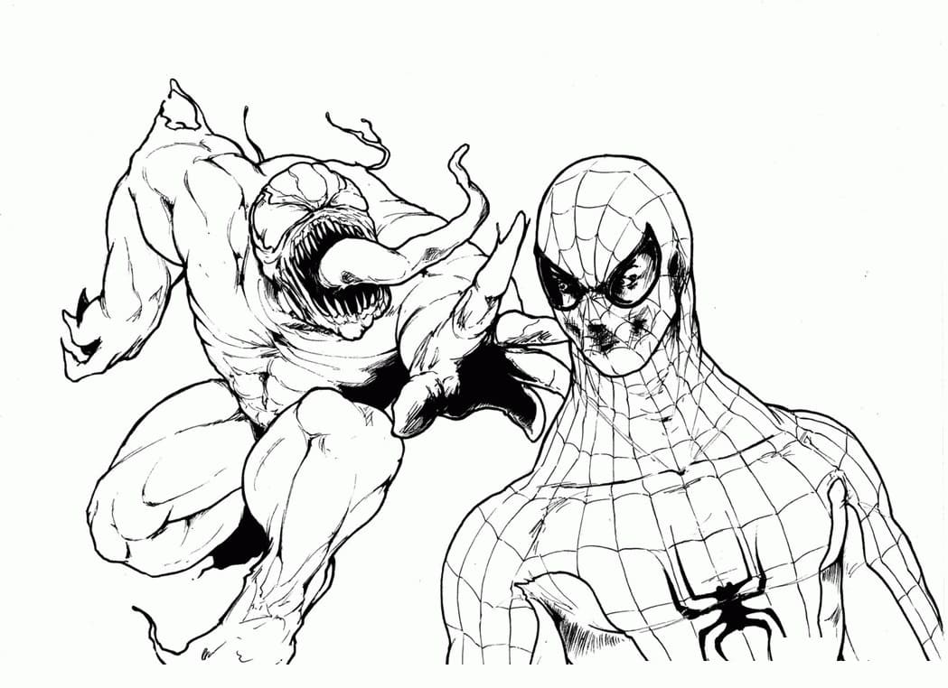 ζωγραφική Venom Επιτίθεται στον Spiderman