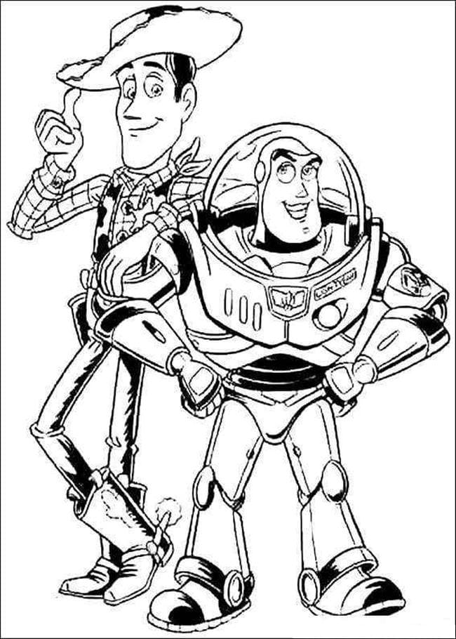 ζωγραφική Woody και Buzz Lightyear