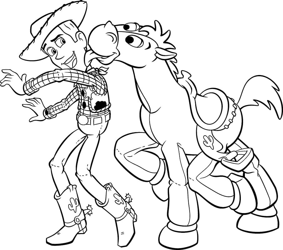 ζωγραφική Woody play με την Bullseye Toy Story