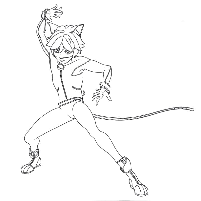 ζωγραφική Cat Noir από το Miraculous Ladybug