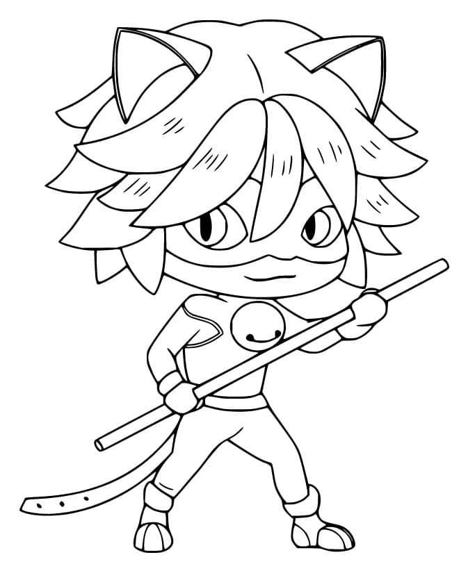 ζωγραφική Chibi Μαύρη γάτα