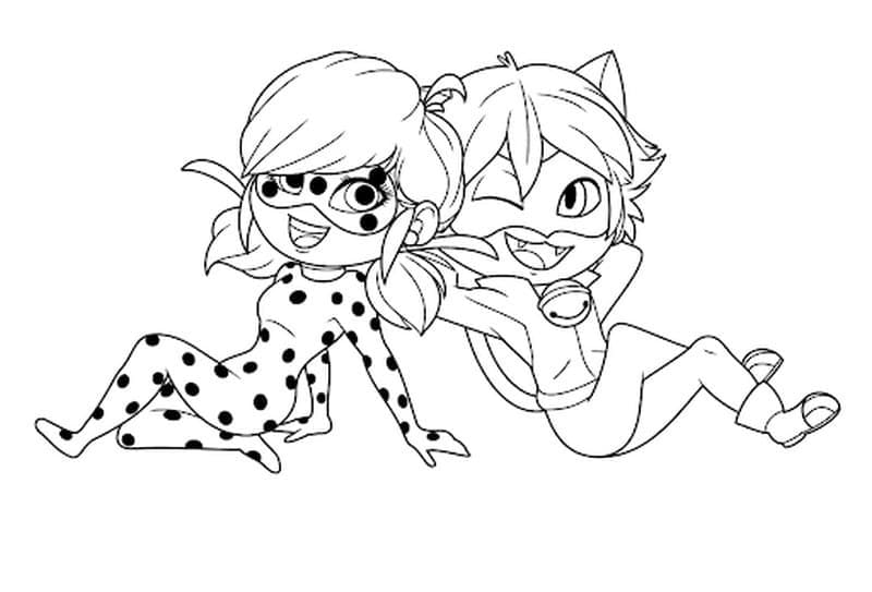 ζωγραφική Chibi Πασχαλίτσα και Μαύρη γάτα