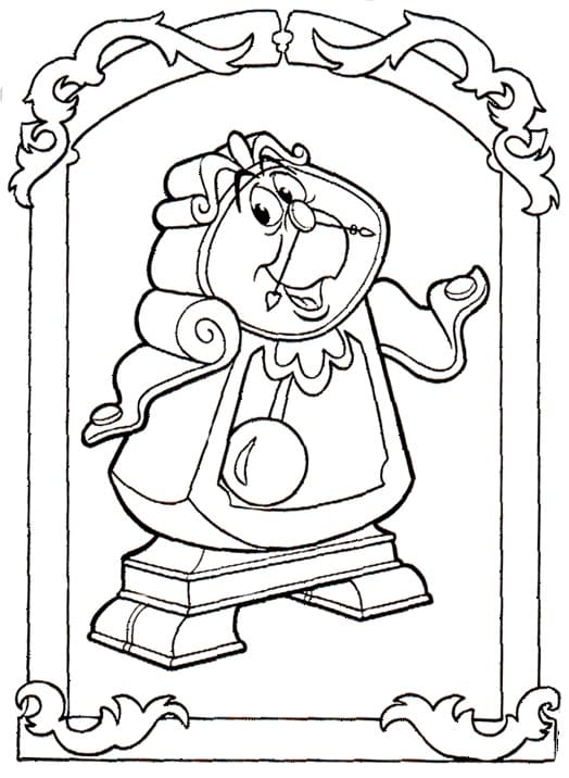 ζωγραφική Cogsworth από το Η Πεντάμορφη και το τέρας