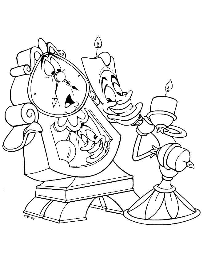 ζωγραφική Cogsworth και Λουμιέρ