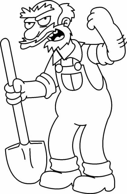 ζωγραφική Groundskeeper Willie από The Simpsons