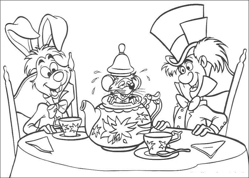 ζωγραφική Mad Hatter, March Hare και Ο Κοιτώνας