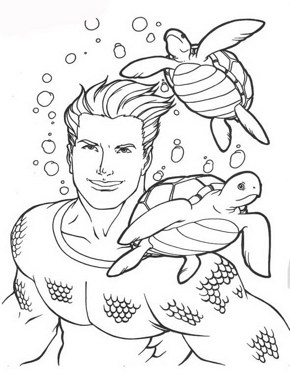 ζωγραφική Aquaman και χελώνες