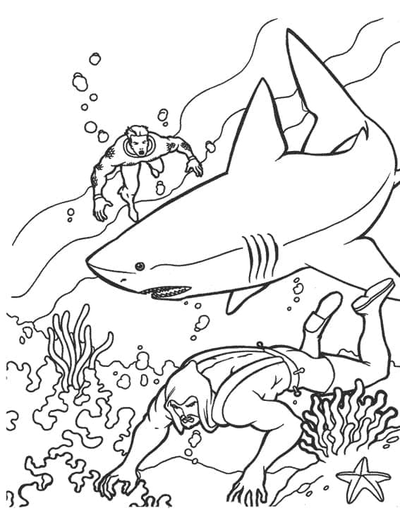 ζωγραφική Aquaman και εχθρός