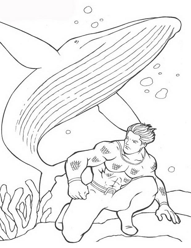 ζωγραφική Aquaman και φάλαινα
