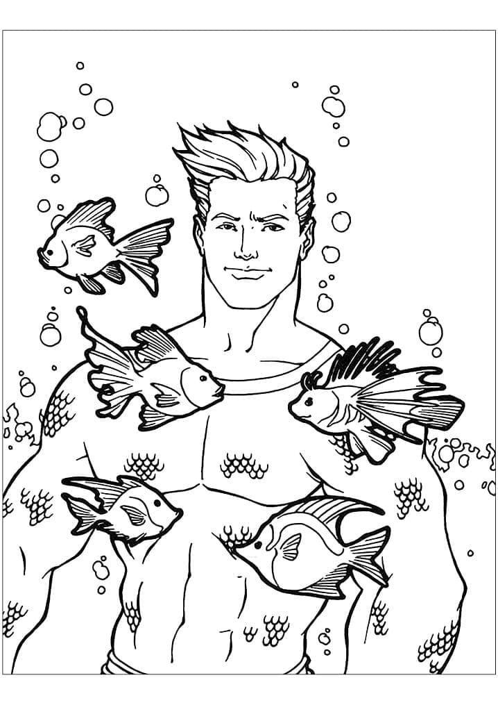 ζωγραφική Aquaman και Ψάρια