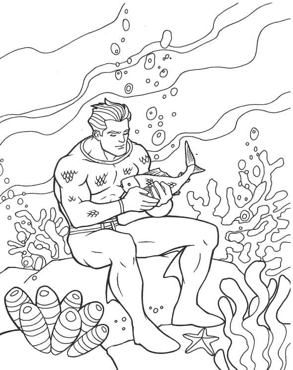ζωγραφική Aquaman κάτω από τον ωκεανό