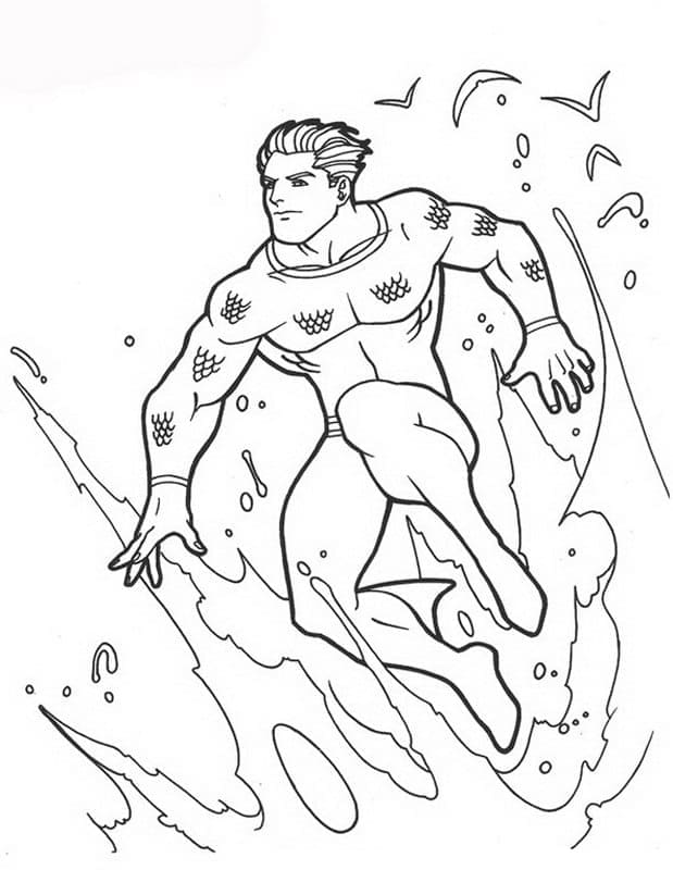 ζωγραφική Aquaman πηδά από το νερό