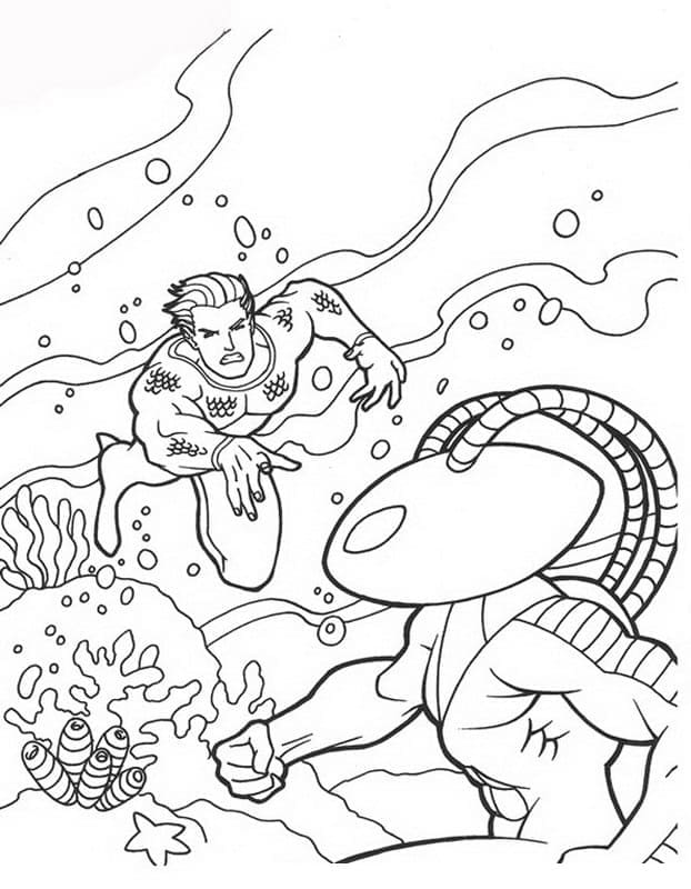 ζωγραφική Aquaman vs Μπλακ Μάντα
