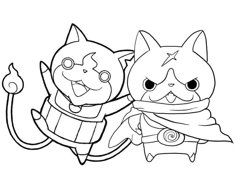 ζωγραφική Jibanyan και Hovernyan Yo-kai Watch