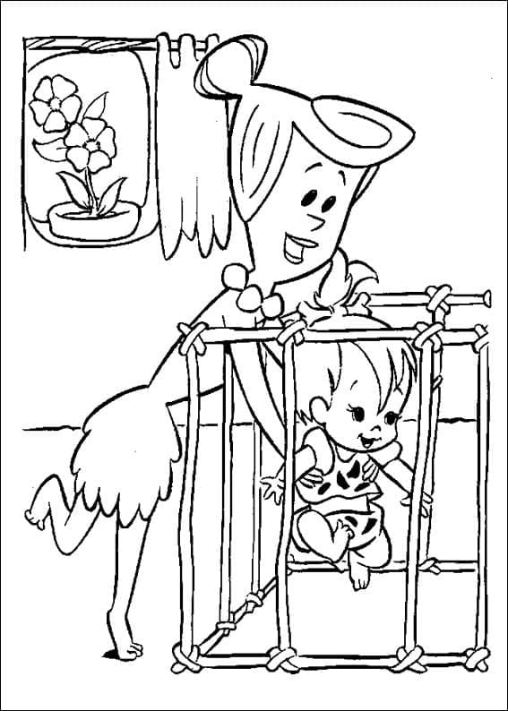 ζωγραφική Βίλμα και Pebbles Flintstone