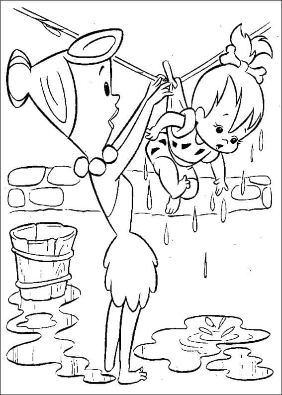 ζωγραφική Βίλμα και Pebbles