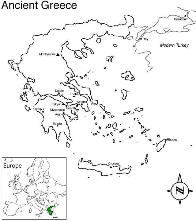 ζωγραφική Εκτυπώσιμος χάρτης Ελλάδας δωρεάν