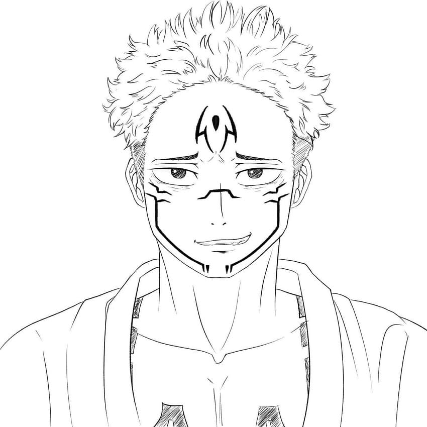 ζωγραφική Sukuna Jujutsu Kaisen