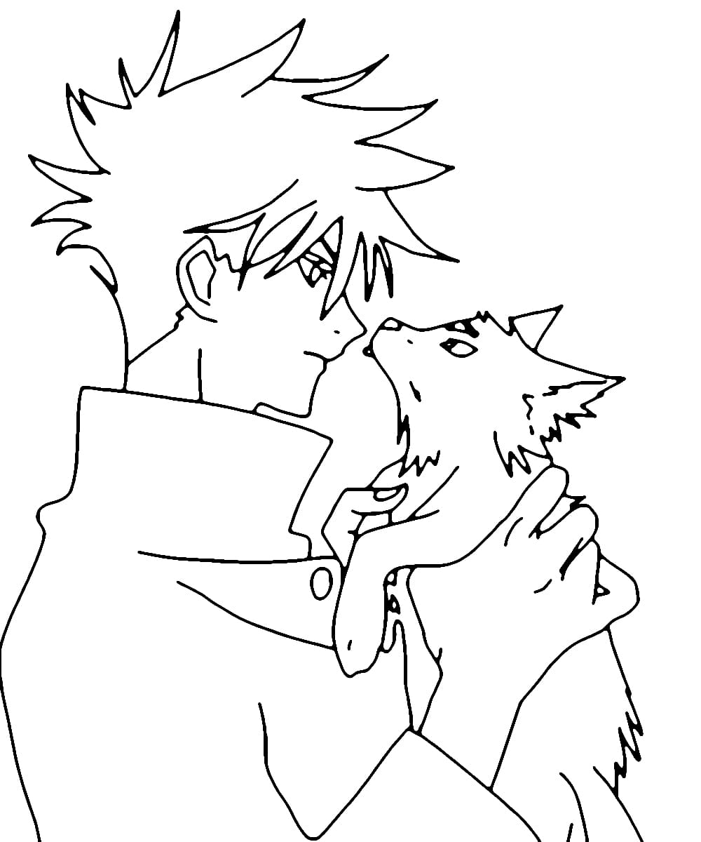 ζωγραφική Fushiguro Megumi από το Jujutsu Kaisen