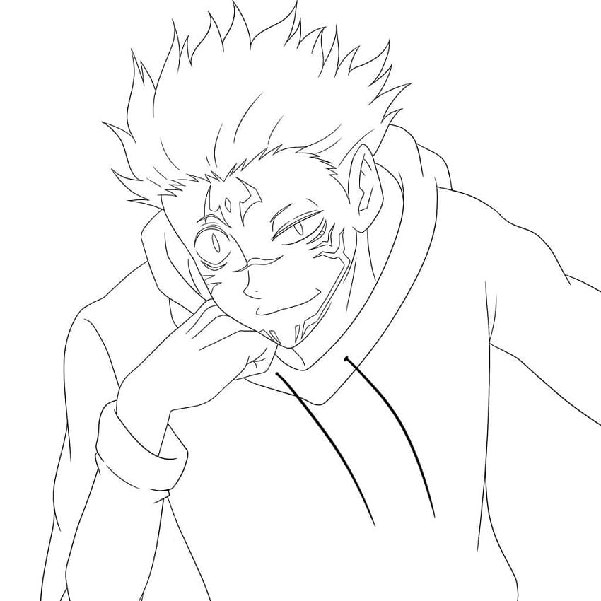 ζωγραφική Sukuna από το Anime Jujutsu Kaisen