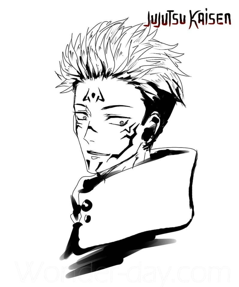 ζωγραφική Sukuna στο Jujutsu Kaisen