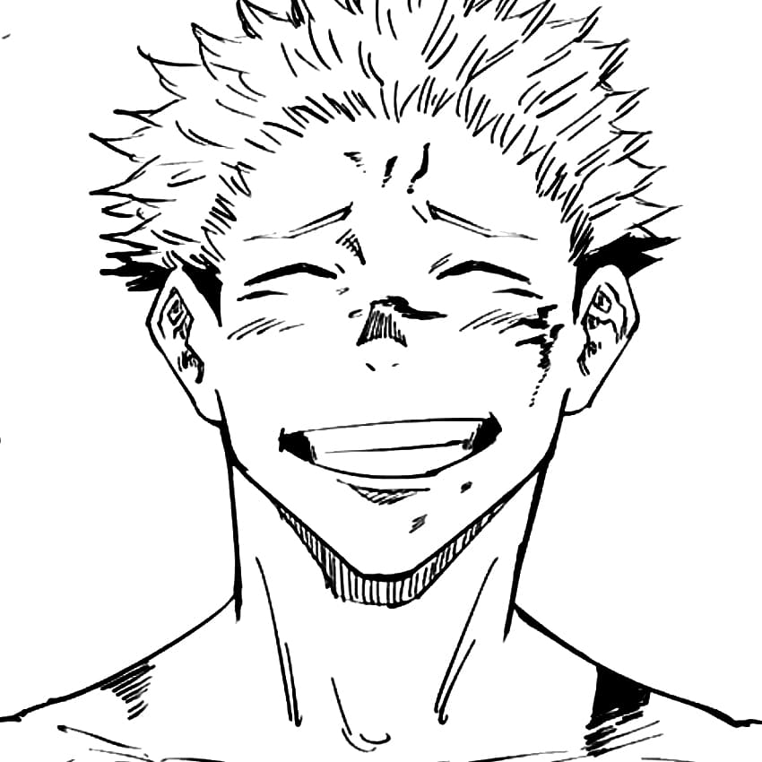 ζωγραφική Yuji Itadori από το Anime Jujutsu Kaisen
