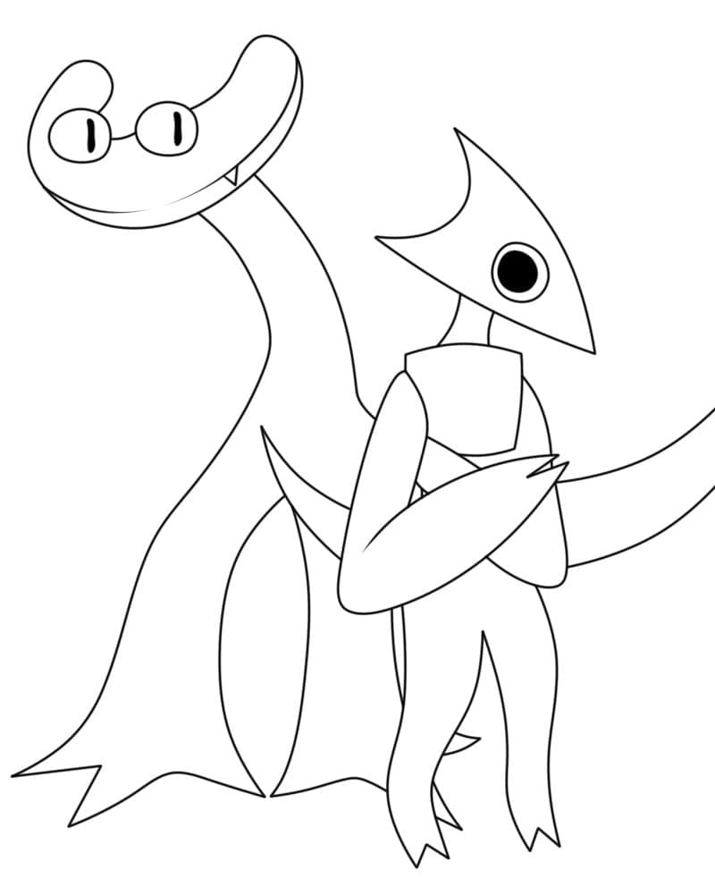 ζωγραφική Cyan και Yellow Rainbow Friends