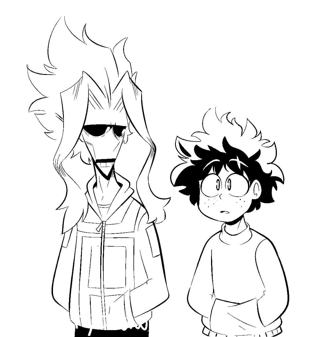 ζωγραφική All Might και Deku