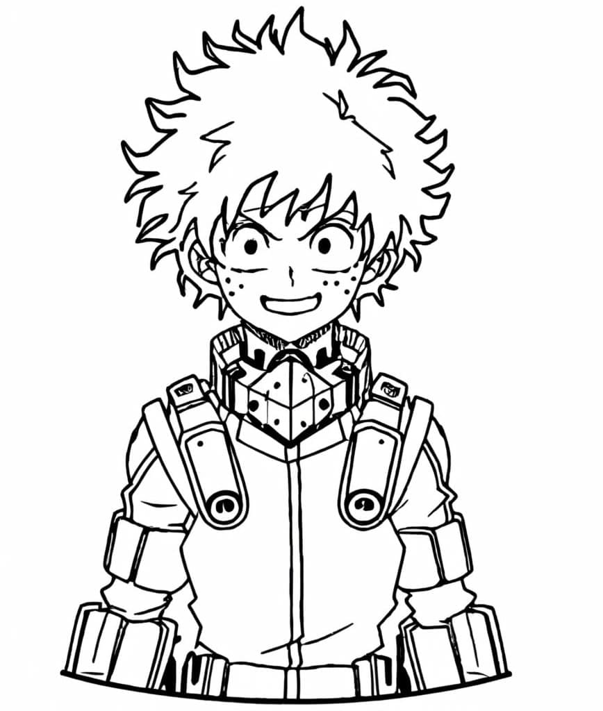 ζωγραφική Χαμογελαστά Izuku Midoriya