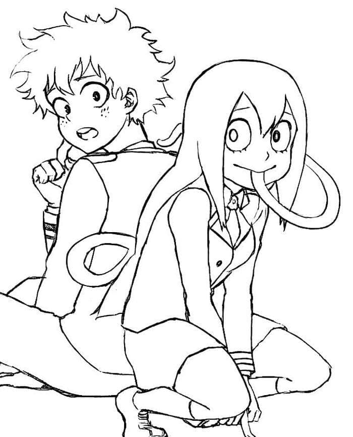 ζωγραφική Deku και Asui