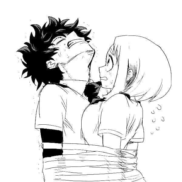 ζωγραφική Deku και Uraraka