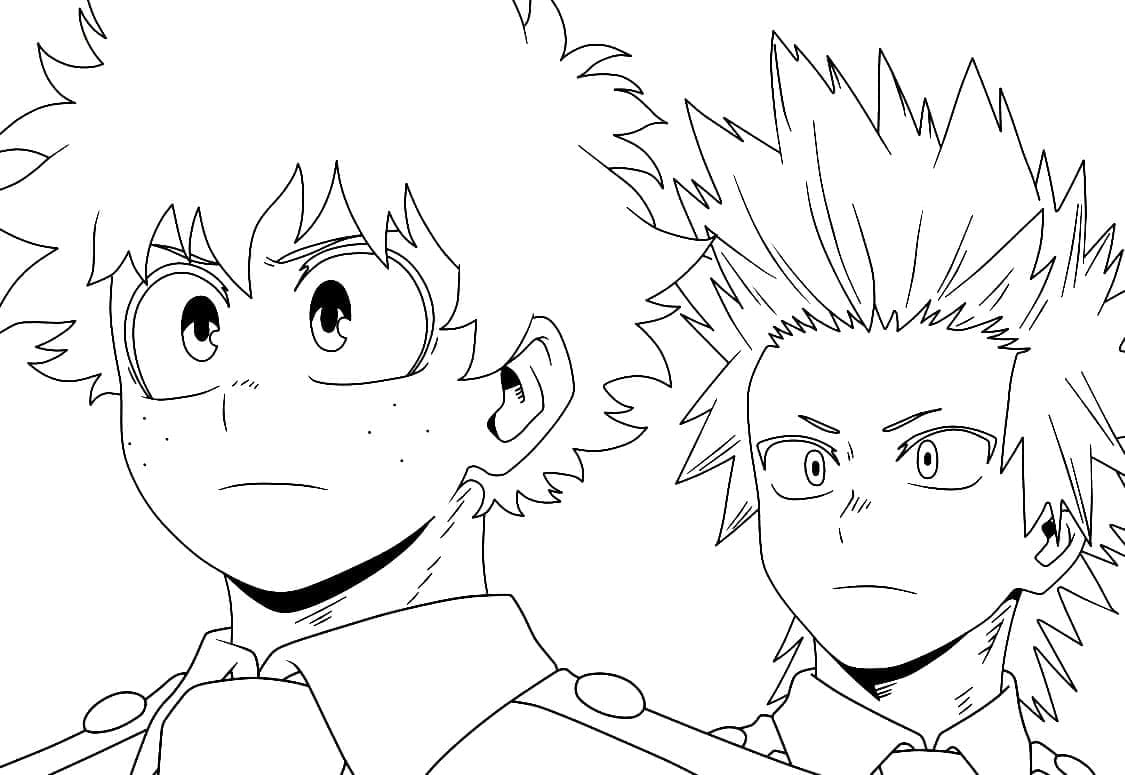 ζωγραφική Izuku Midoriya και Kirishima