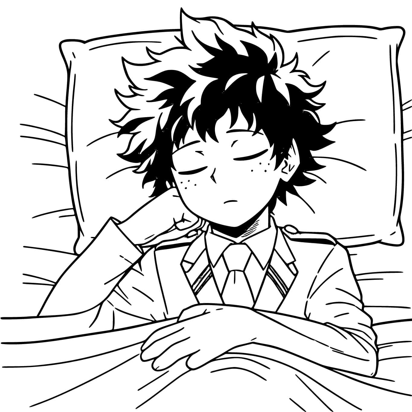ζωγραφική Κοιμισμένος Izuku Midoriya
