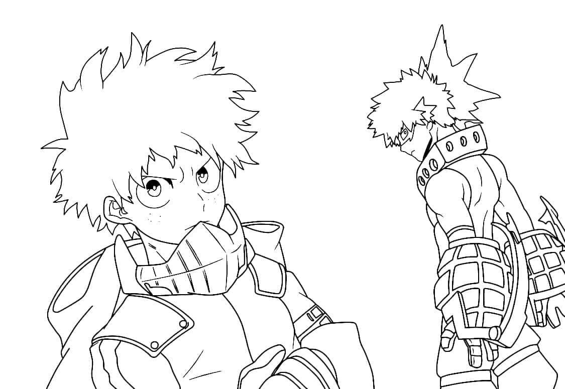 ζωγραφική Midoriya και Bakugo δωρεάν