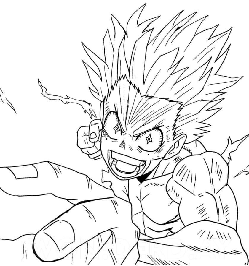 ζωγραφική Θυμωμένος Midoriya
