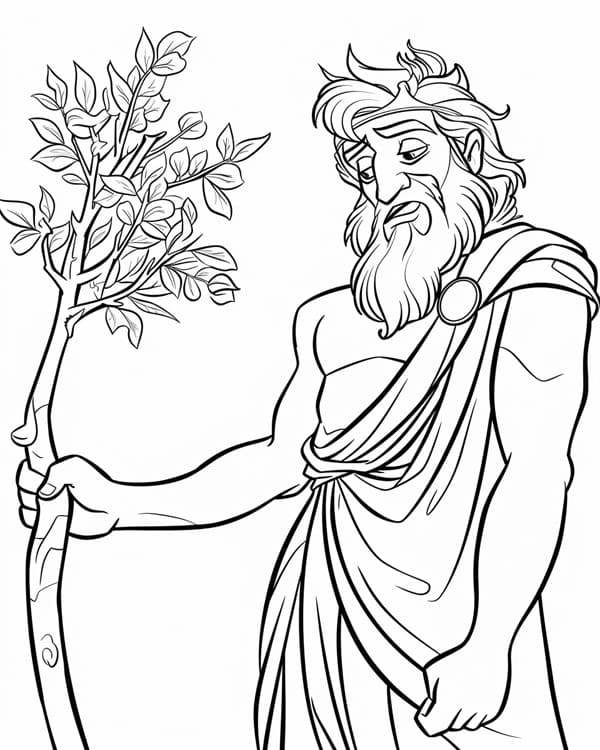 ζωγραφική Ο Δίας και ένα δενδρύλλιο βελανιδιάς