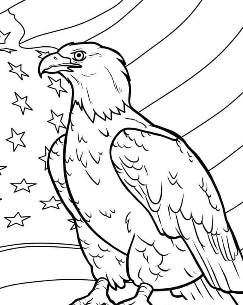 ζωγραφική Αετός με σημαία ζωγραφική Αετός με σημαία