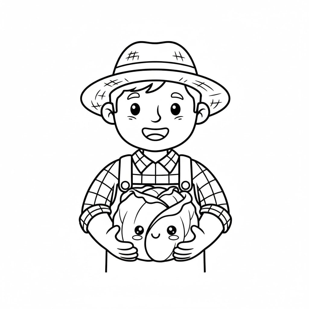 ζωγραφική Αγόρι και Λάχανο