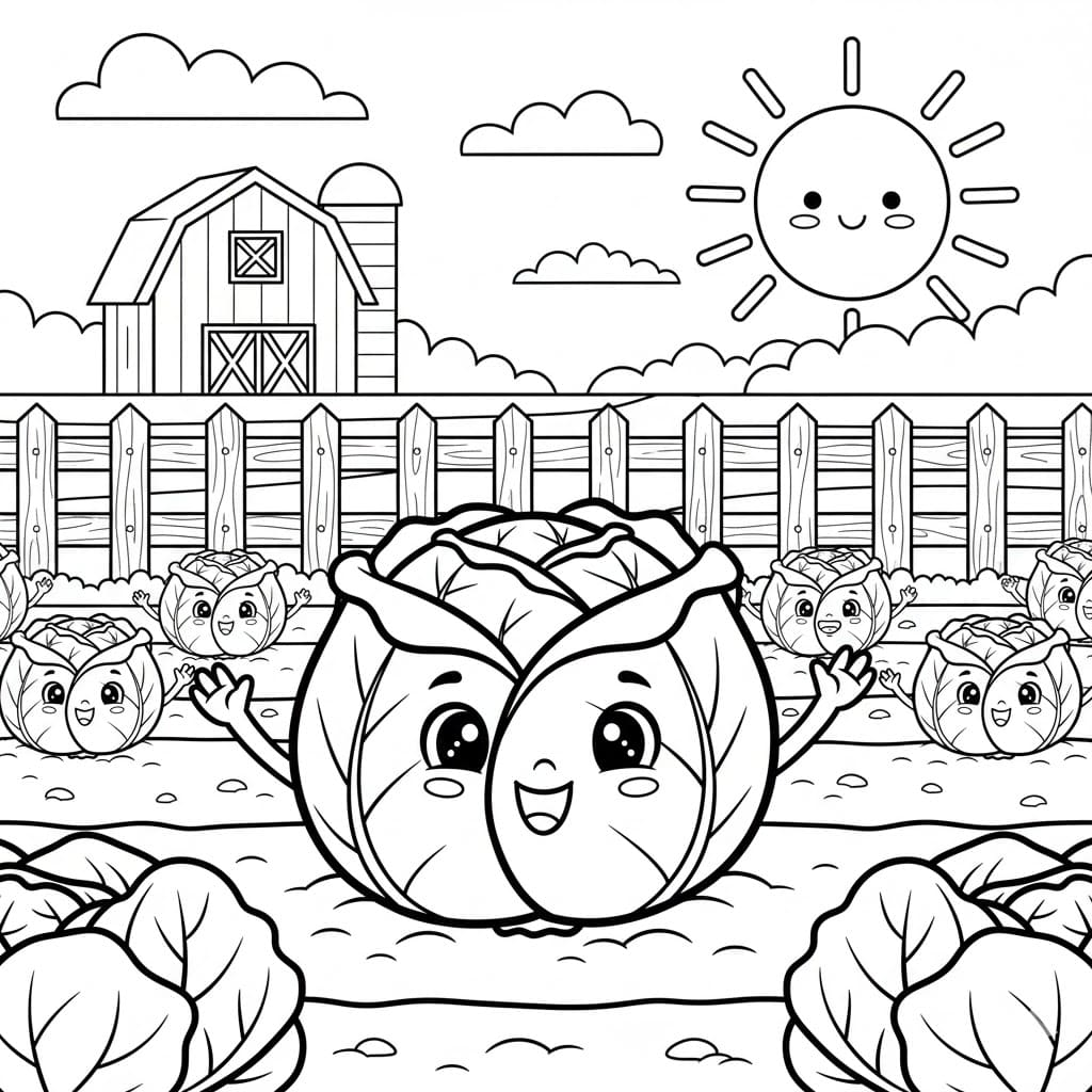 ζωγραφική Ένα χαριτωμένο Λάχανο