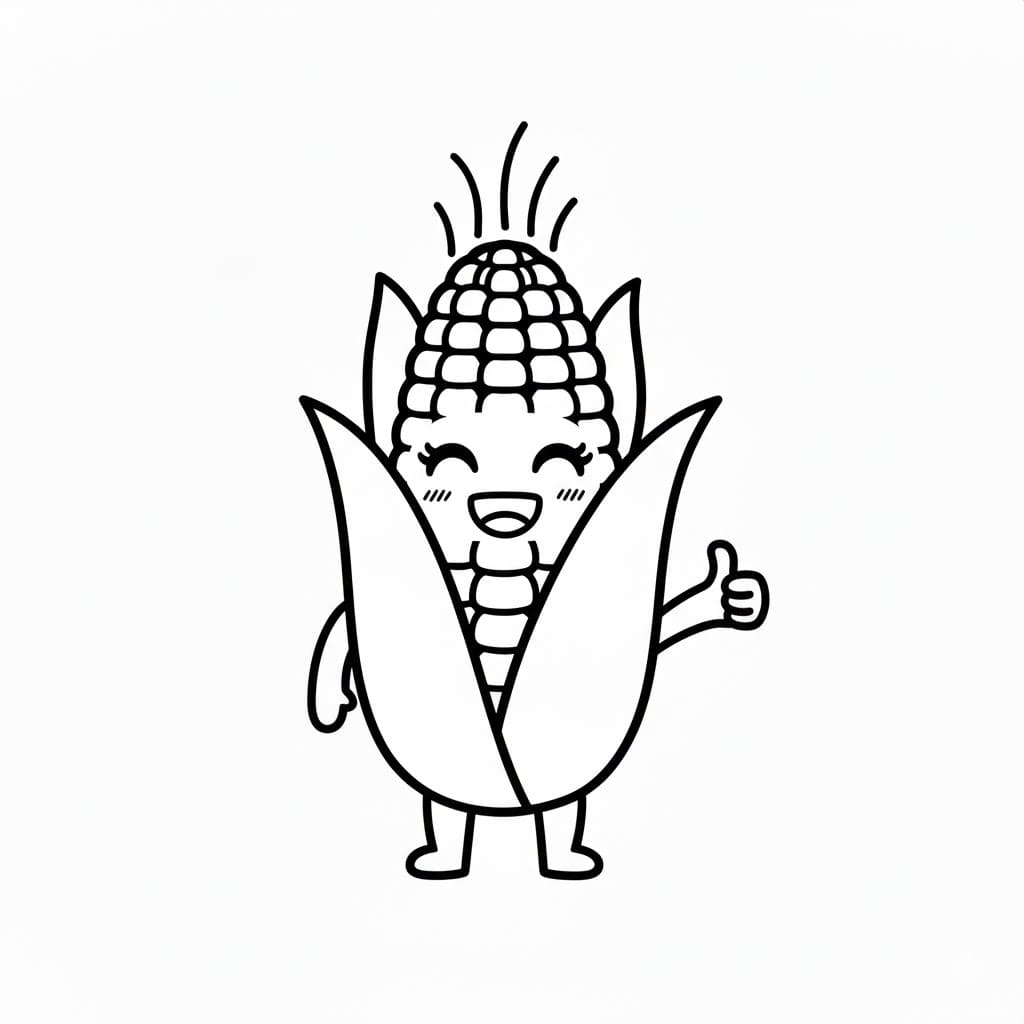 ζωγραφική Καλαμπόκι χαμογελώντας