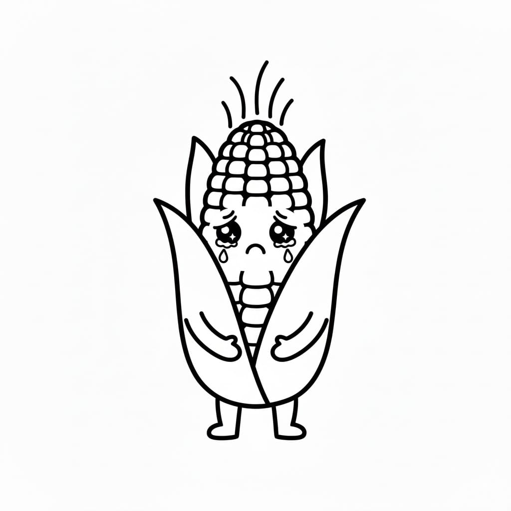 ζωγραφική Καλαμπόκι λυπημένο