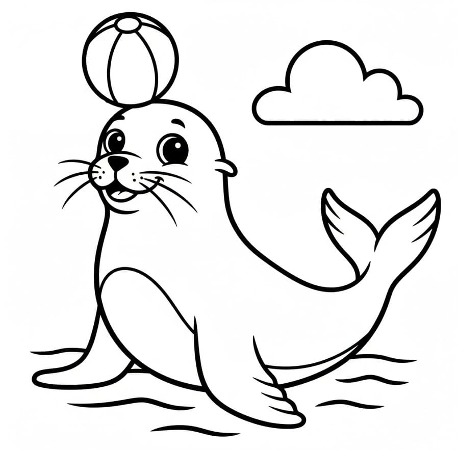 ζωγραφική Ωταριίνες και μπάλα θαλάσσης ζωγραφική Ωταριίνες και μπάλα θαλάσσης