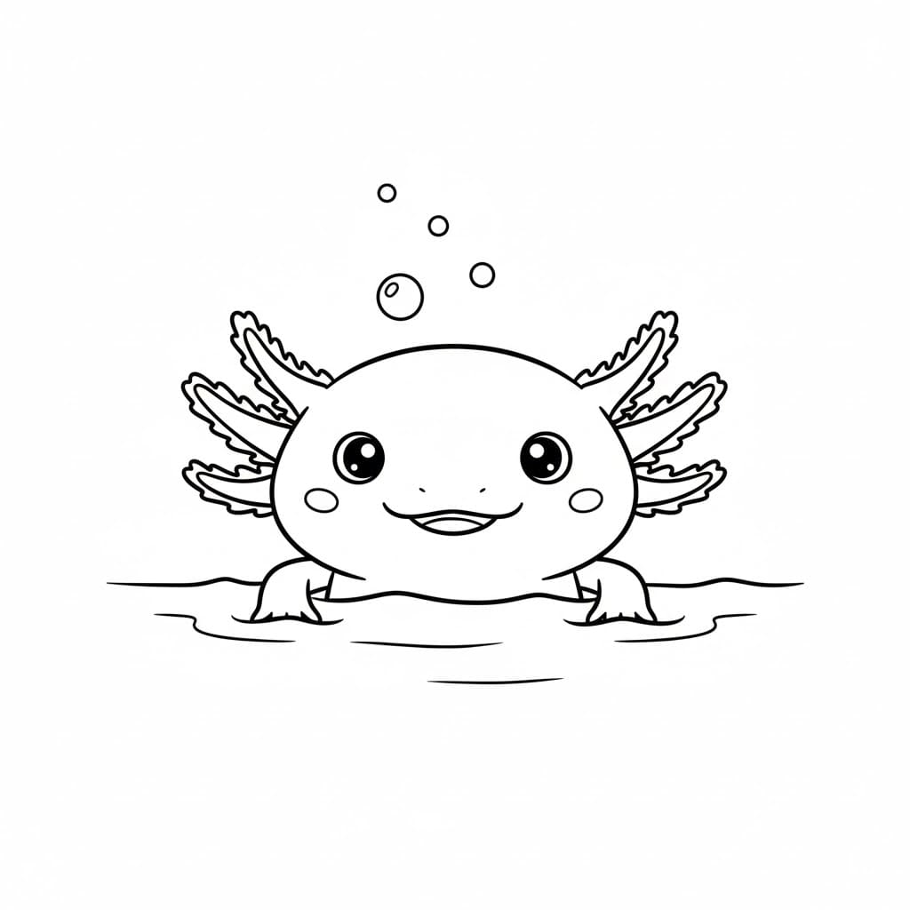 ζωγραφική Αξολότλ πολύ χαριτωμένο