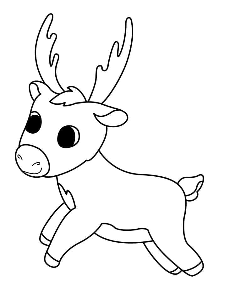 ζωγραφική Χαριτωμένο μικρό τάρανδο