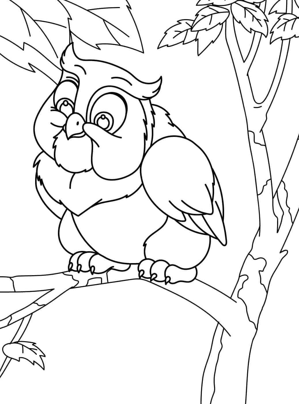 ζωγραφική Χαριτωμένος εκτυπώσιμος φίλος κουκουβάγιας