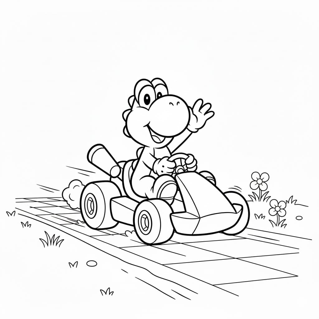 ζωγραφική Δεινόσαυρος Μάριο Καρτ